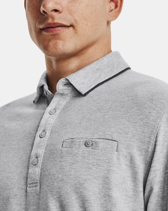 Men's UA Luxe Heather Polo in Gray image number 3